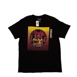 Cobra Kai Men's Size XL Strike First Strike Hard No Mercy Adult T-Shirt New